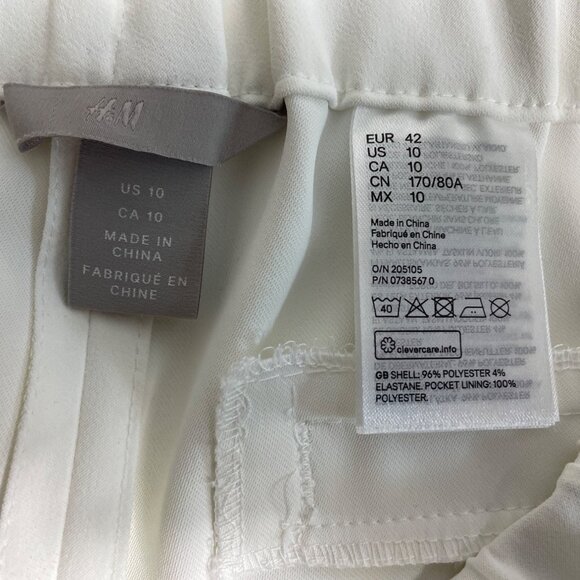 H&M Women's White Straight Pants Sz 10 - NWT - Picture 5 of 8